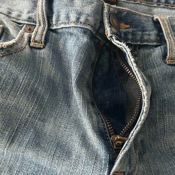 🌻4/$20 AEO Men’s Slim Straight Patch Distressed Jeans Size 33x30 - Picture 9 of 15